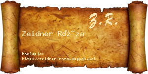 Zeidner Róza névjegykártya